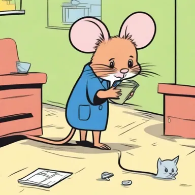 In the cartoon, the circumspect mouse carefully devised a plan to outsmart the cunning cat, ensuring its own safety.