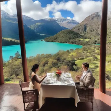In their romantic getaway, they found themselves in a picturesque location with beautiful latitude and breathtaking views.