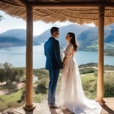 In their romantic getaway, they found themselves in a picturesque location with beautiful latitude and breathtaking views.