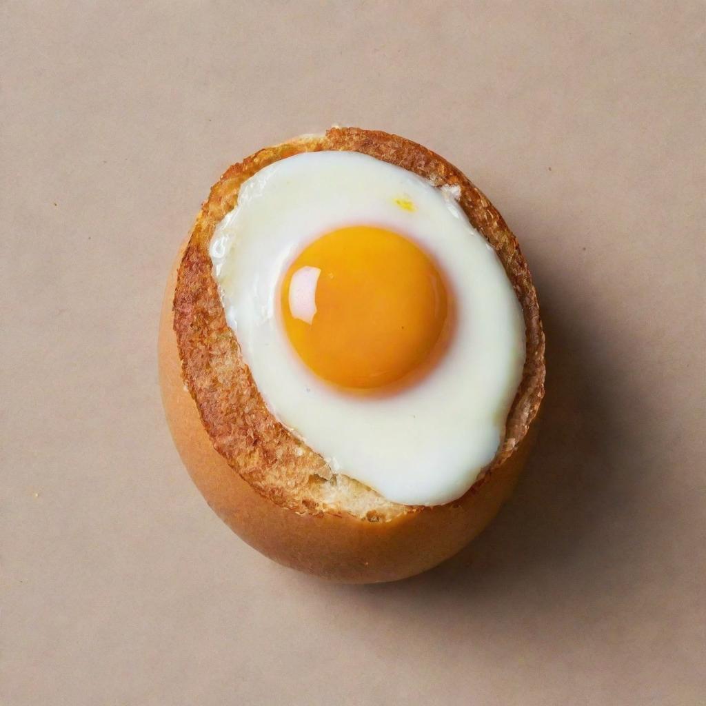 An image of a perfectly fried, golden brown egg that symbolically costs just one dollar