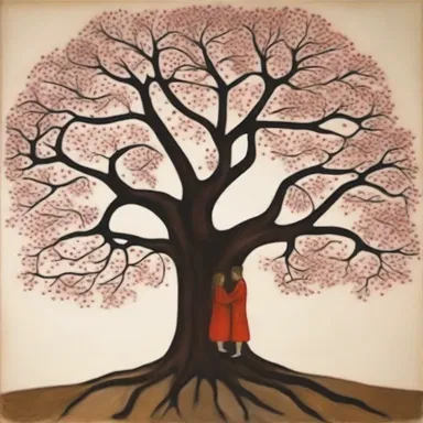 The painting symbolized the bond of consanguinity, depicting a family tree where the branches intertwined to represent the interconnectedness of blood relatives.