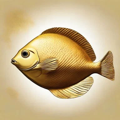 According to an ancient folklore, a golden flounder was said to be a sacred symbol of prosperity and divine favor.