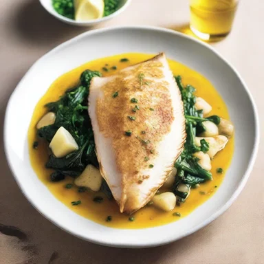 The author vividly described the aroma and taste of the flounder dish in his culinary literature masterpiece.