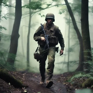 In the novel, the wounded soldier floundered through the dense forest, struggling to find his way back to safety.