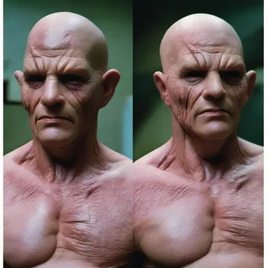 In the movie, the special effects team used prosthetics to create a realistic tumefaction on the character's face.