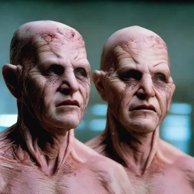 In the movie, the special effects team used prosthetics to create a realistic tumefaction on the character's face.