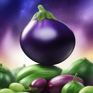 In a distant future, humans have developed a spaceship powered by eggplants, capable of intergalactic travel.