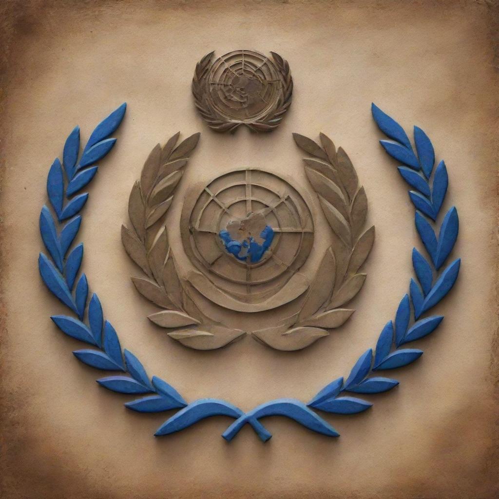 An artwork illustrating the concept of Israel having a significant influence on the UN Security Council, symbolizing this with appropriate representations like flags or national symbols.