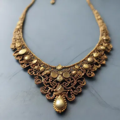 The artist used tombac to create a beautiful necklace that resembled gold.