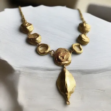 The artist used tombac to create a beautiful necklace that resembled gold.