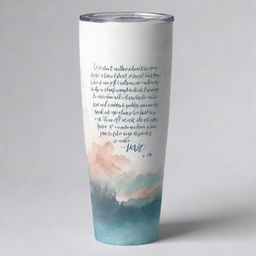 Create a harmonious and visually appealing graphic design inspired by a Bible verse for a 20oz tumbler. The design should have a transparent background and dimensions suitable for sublimation printing.