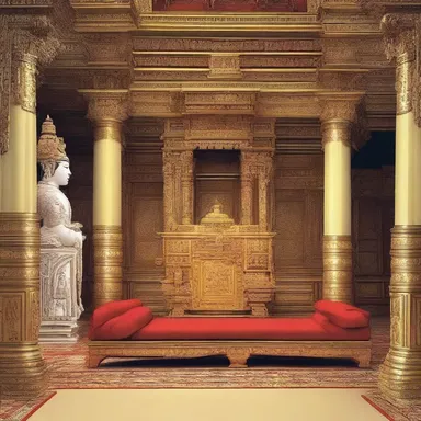 The mischievous god rearranged the furniture in the divine palace untidily, much to the annoyance of the other gods.