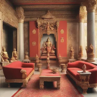 The mischievous god rearranged the furniture in the divine palace untidily, much to the annoyance of the other gods.