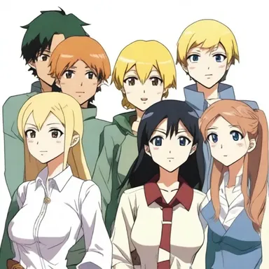 In the anime series, the characters often cluster together when discussing their plans.