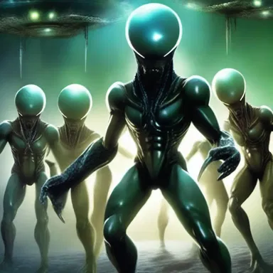 In the science fiction novel, aliens from different galaxies cluster together to form an alliance against a common enemy.