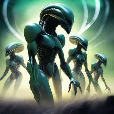 In the science fiction novel, aliens from different galaxies cluster together to form an alliance against a common enemy.