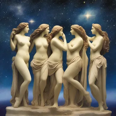 In Greek mythology, stars that cluster together in the sky are believed to be nymphs who have been transformed into a group.
