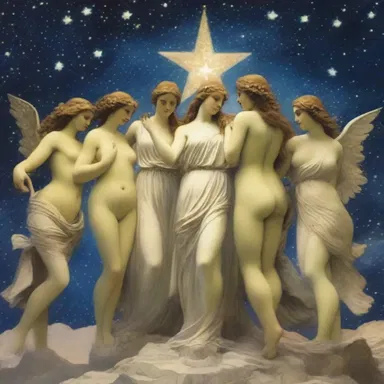 In Greek mythology, stars that cluster together in the sky are believed to be nymphs who have been transformed into a group.