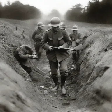 During World War I, soldiers would cluster together in trenches for protection against enemy attacks.
