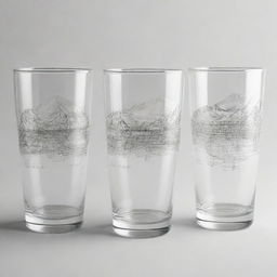 Create a visually harmonious design featuring a fascinating mathematical formula or captivating scenery for a set of four 20oz tumblers. Ensure the PNG design has a transparent background, appropriate for sublimation printing.