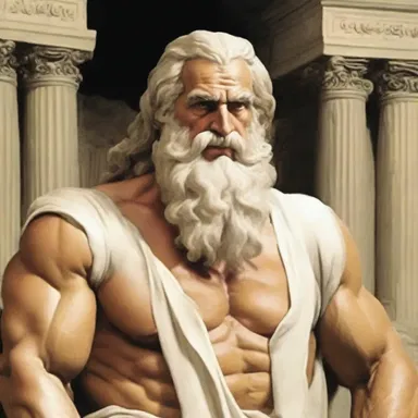 According to Greek mythology, Zeus disguised himself as an old codger to test the hospitality of mortals.