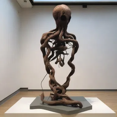 The artist's sculpture depicted a twisted and grotesque figure, symbolizing a twerp representing the ugly side of society.