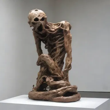 The artist's sculpture depicted a twisted and grotesque figure, symbolizing a twerp representing the ugly side of society.