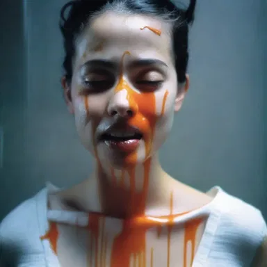 In the literature, the author vividly described the character's bodily fluids as a symbol of their emotional state.
