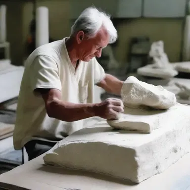 The sculptor will operate on the stone to shape it into a beautiful sculpture.