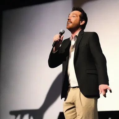 The comedian's vivification of a mundane situation had the entire audience in stitches.