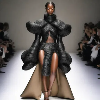 The avant-garde fashion designer showcased an unconventional outfit featuring a prosthetic fistula, making a bold statement.