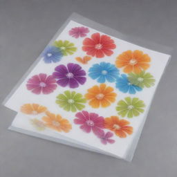 Create an array of magnificent designs intended for print on transparent polythene paper.