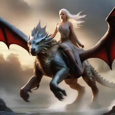 In the fantasy novel 'A Song of Ice and Fire', the character Daenerys Targaryen rides on the back of her streamlined dragons, effortlessly soaring through the skies.