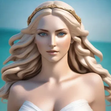 According to Greek mythology, the goddess Aphrodite was born from the sea and depicted with a streamlined form, representing her association with beauty and fluidity.