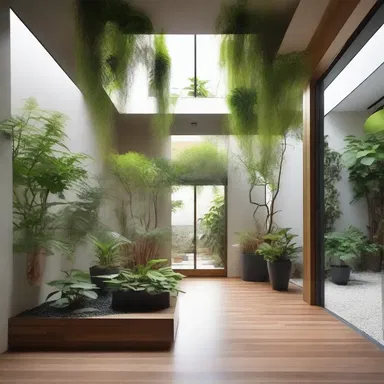The architect incorporated a beautiful indoor garden into the design of the house, utilizing nitrification to ensure the plants would thrive in the nutrient-rich soil.