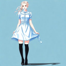 A high-quality digital art image showcasing a woman with blonde hair