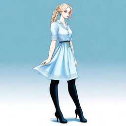 A high-quality digital art image showcasing a woman with blonde hair