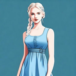 A high-quality digital art image showcasing a woman with blonde hair