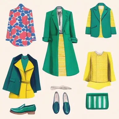 The fashion designer used gouache to create vibrant and textured illustrations of her clothing designs.