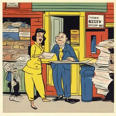 The artist employed gouache to bring vivid and bold colors to the characters in the cartoon strip.