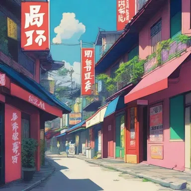 The animator utilized gouache to add rich and intense hues to the backgrounds of the anime series.