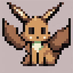This is a high quality, 32x32 pixel art representation of Eevee, a popular Pokemon character