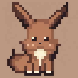 This is a high quality, 32x32 pixel art representation of Eevee, a popular Pokemon character