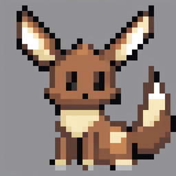 This is a high quality, 32x32 pixel art representation of Eevee, a popular Pokemon character