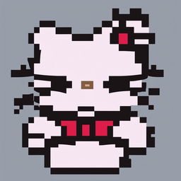 This is a 32x32 pixel art depiction of Hello Kitty