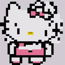 A 32x32 pixel art image of Hello Kitty, with each pixel carefully placed to create a recognizable image