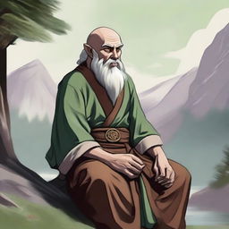 This is a high quality digital art depiction of a Firbolg monk from the world of Dungeons and Dragons