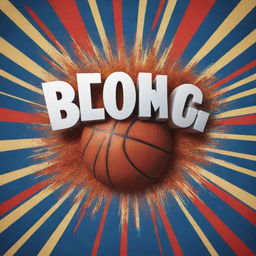 A dynamic explosion with a basketball shooting out, the words 'Big Boom' stylishly inscribed in the background.