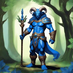 This is a high-definition digital art image of a Satyr Cleric from Dungeons and Dragons