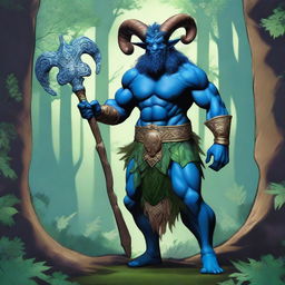 This is a high-definition digital art image of a Satyr Cleric from Dungeons and Dragons